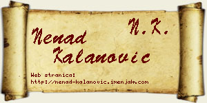 Nenad Kalanović vizit kartica